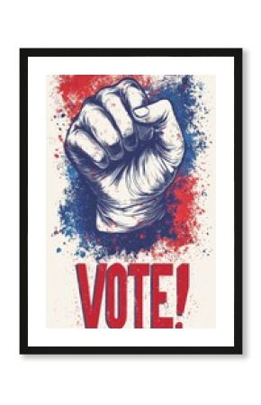 Vintage poster with the text VOTE.