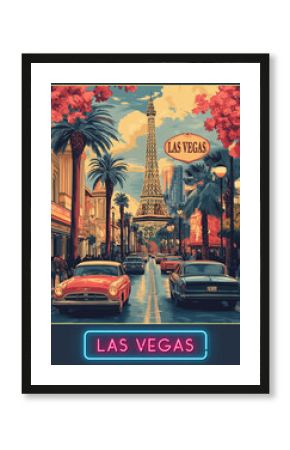 Retro poster USA Las Vegas