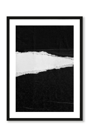 Blank white creased crumpled paper texture background old grunge ripped torn vintage collage poster placard /  empty space text