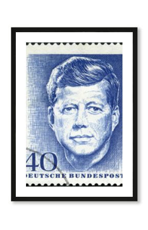GERMANY - 1964: shows Portrait of John Fitzgerald Kennedy (1917-1963), 35th president of the United States, 1964