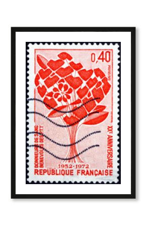Postage stamp France 1972 Bouquet Made of Hearts