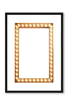 3D retro cinema frame on white background