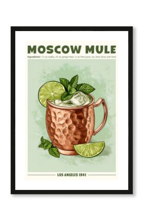 Moscow Mule Cocktail Exhibition Poster Los Angeles 1941