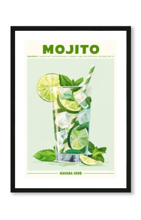 Mojito Cocktail Poster Havana 1890