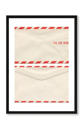 1940s Blank Unused Air Mail Envelope w/ Red Striped Border