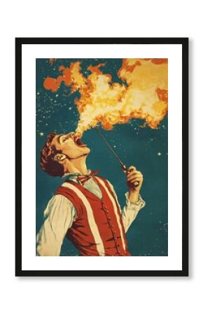 Vintage circus style poster with