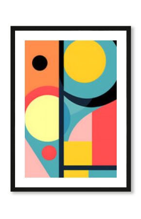 Digital abstract flat color block geometric pattern graphic poster background