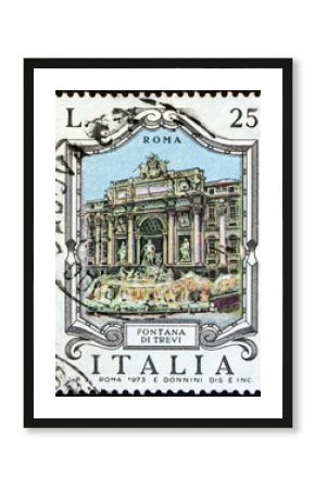 Postage stamp Italy 1973 Trevi fountain, Rome