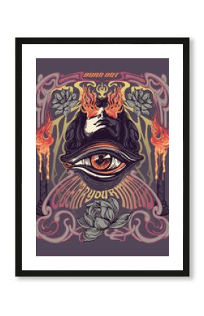 vintage colorful rock poster design