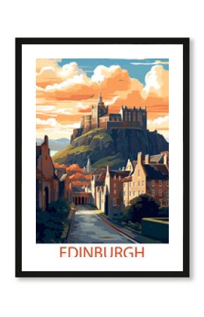 Edinburgh Travel Print Wall Art Edinburgh Wall Hanging Home Decoration Edinburgh Scotland Travel Poster