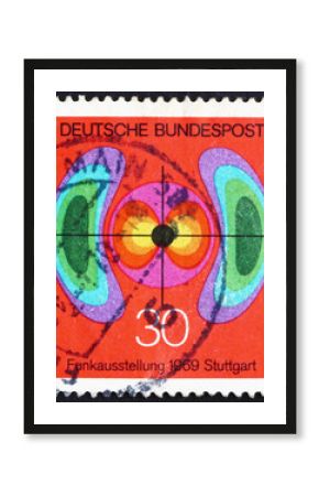 Postage stamp Germany 1969 Diagram of Electromagnetic Field
