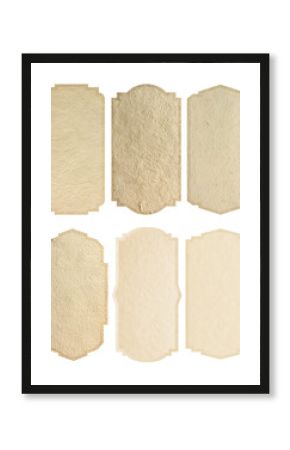 Vintage label design paper texture background, isolated on white