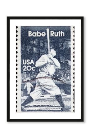 Babe Ruth on old american postage stamp