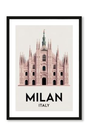 Vintage Travel Poster of Milan, Italy  