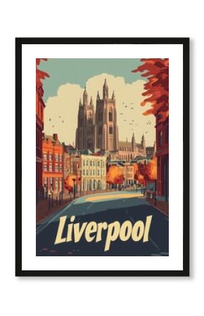 Experience the charm of Liverpool, showcasing its historic buildings and lively atmosphere, highlighted by vibrant autumn foliage and distinctive architecture.