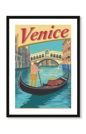 A gondolier navigates the serene waters of Venice, showcasing the beautiful architecture and the famous Rialto Bridge. Experience the allure of this historic city.