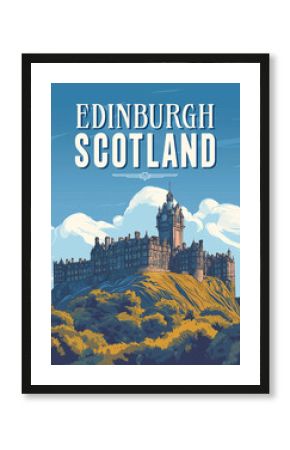 Vintage Edinburgh Scotland Travel poster