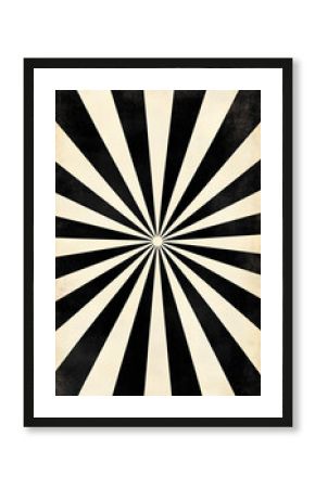 Black and white radial sunburst pattern Retro circus or carnival concept. Image for banner, poster and advertisement. With copy space.