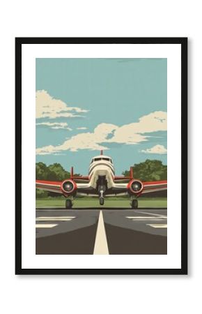 Vintage Airplane on Runway