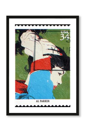 Postage stamp USA 2001 illustration, by Al Parker