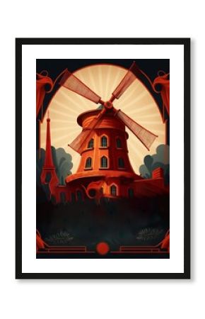 Paris vintage travel poster