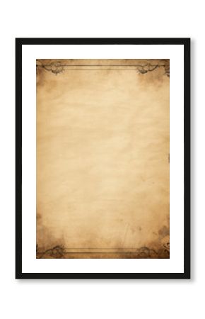 wood frame with a line of the border on old rustic vintage paper