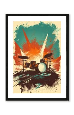 Rock music background. Rock poster. Background for music festival or concert poster or flyer, design template