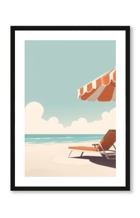 beach and resort vintage colorful flat illustration
