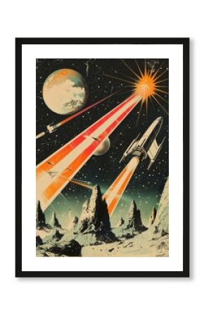 Vintage classic space movie poster.