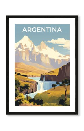 Argentina vintage travel poster. Vacation in this beautiful country