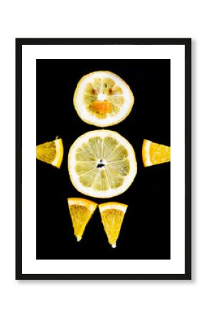 Citrus composition isolated on black background