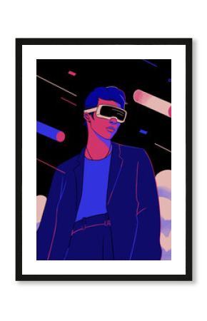 Man Using VR Glasses 