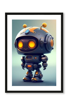 cute little artificial intelligence robot or technology upgrading with ai robot. cute robot character design. Generative AI