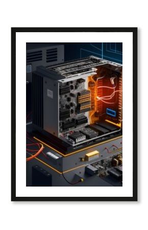 Photo of the interior of a computer case with neatly organized wires