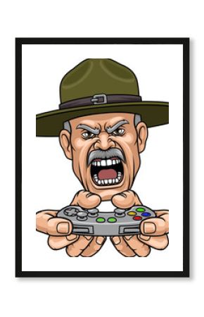 Drill Instructor Sergeant Bootcamp Gamer Mascot