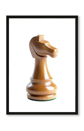 Isolated Wooden Knight Chess Piece Light Brown