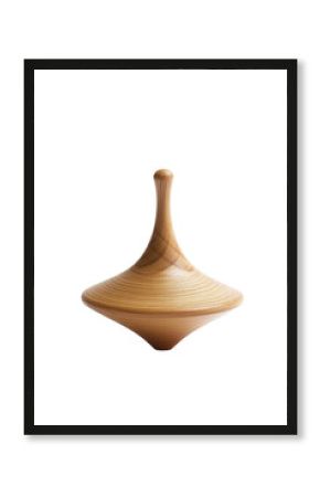 Isolated Smooth Wooden Toy Top