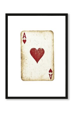 Isolated Ace of Hearts Card