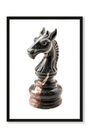 Isolated Two-Tone Stone Knight Chess Piece