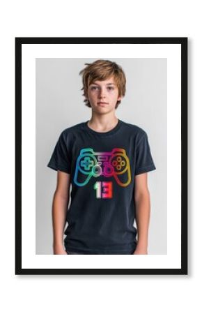 Gamer Birthday: Level 13 Unlocked! Funny Retro Video Game Controller Celebration Shirt