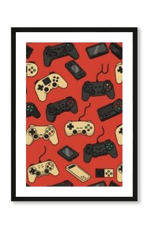 seamless background Video game controller gamepad background Gadgets seamless pattern
