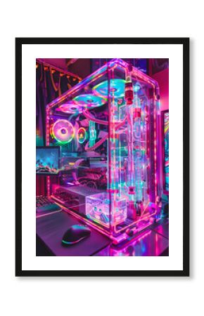 Futuristic Gaming Beast: A Peak into Impressive PC Mods with Neon Accents and Advanced Software