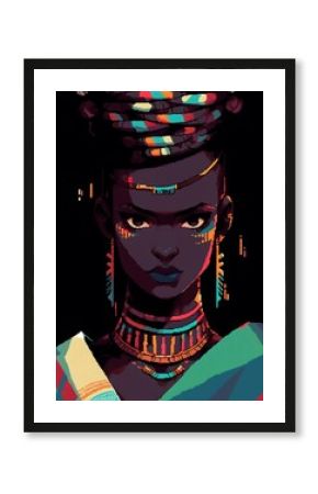 Pixelated Portrait with Dreadlocks