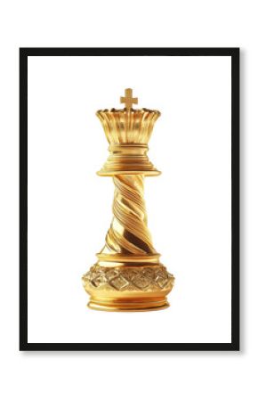 Isolated Golden King Chess Piece
