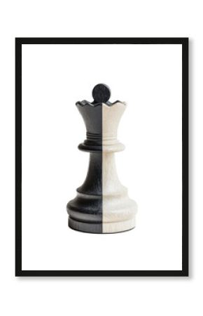 Isolated Black and White Chess Queen