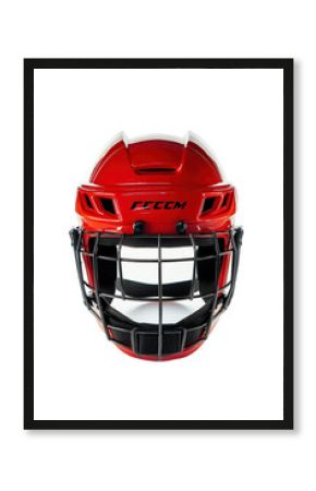 Isolated Red Hockey Goalie Mask