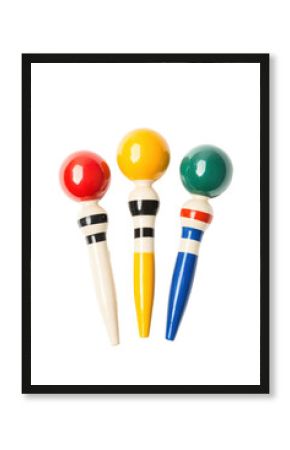 Isolated Set of Colorful Wooden Toys