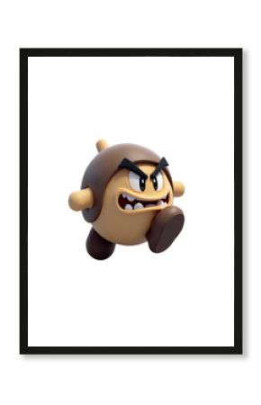 Cartoon Running Angry Head transparent background..