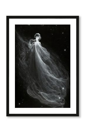 Mystical and ethereal floating veil, fantasy, Generative AI