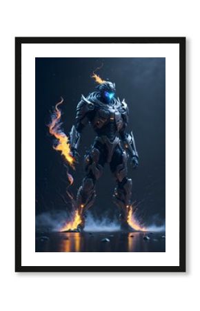 Metal Robot on Fire